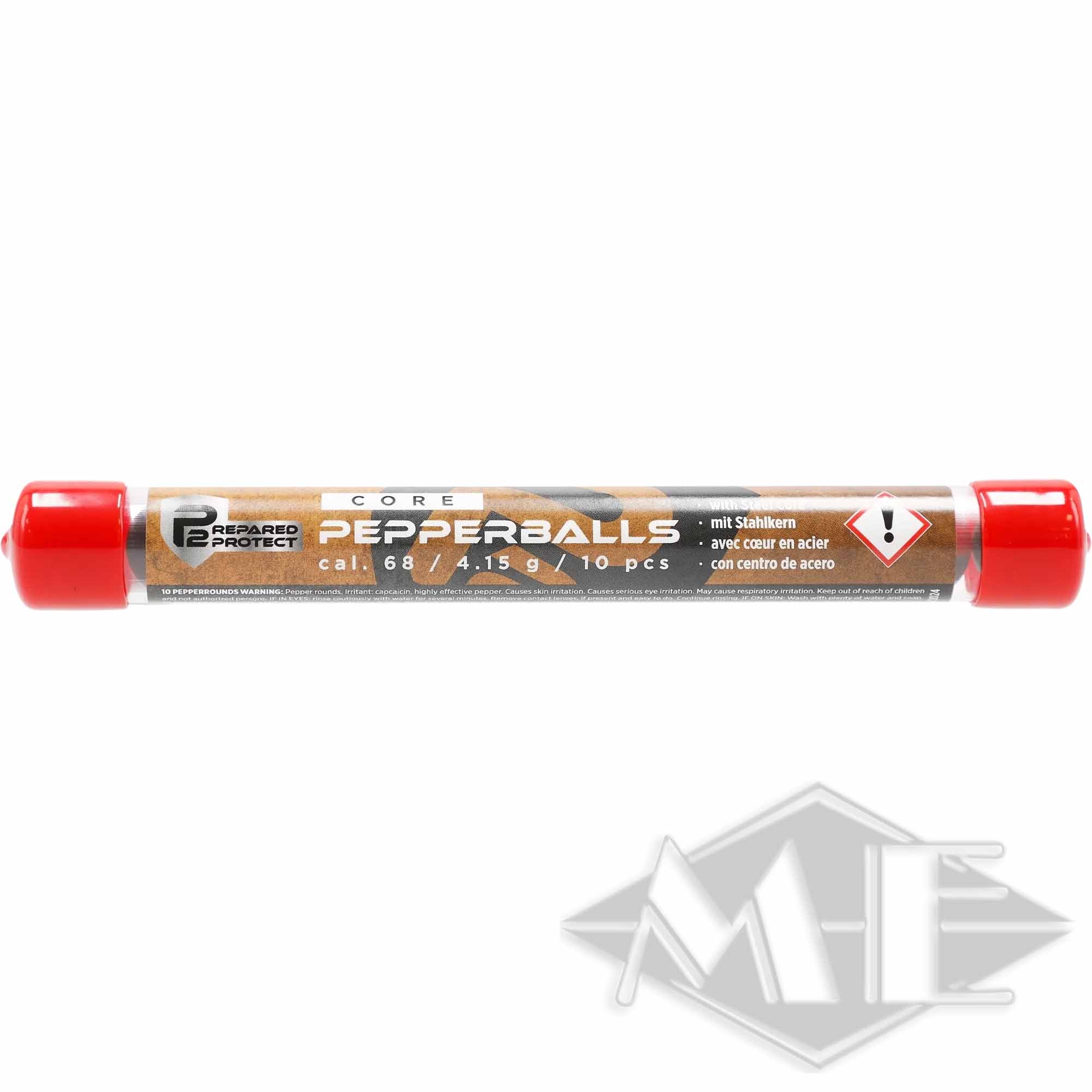 Umarex cal.68 Pfefferbälle "T4E P2P Core Pepper Ball", BLK-RED 10er Röhrchen Markierung