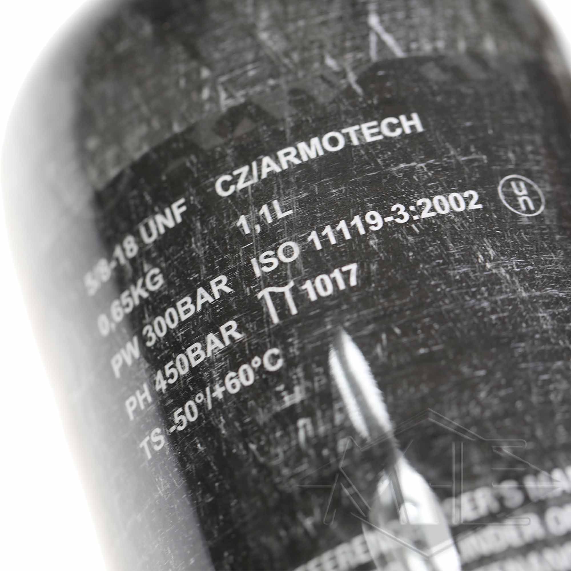 1,1 Liter Composite Flasche "Armotech" SupraLite, Pi, 4500psi