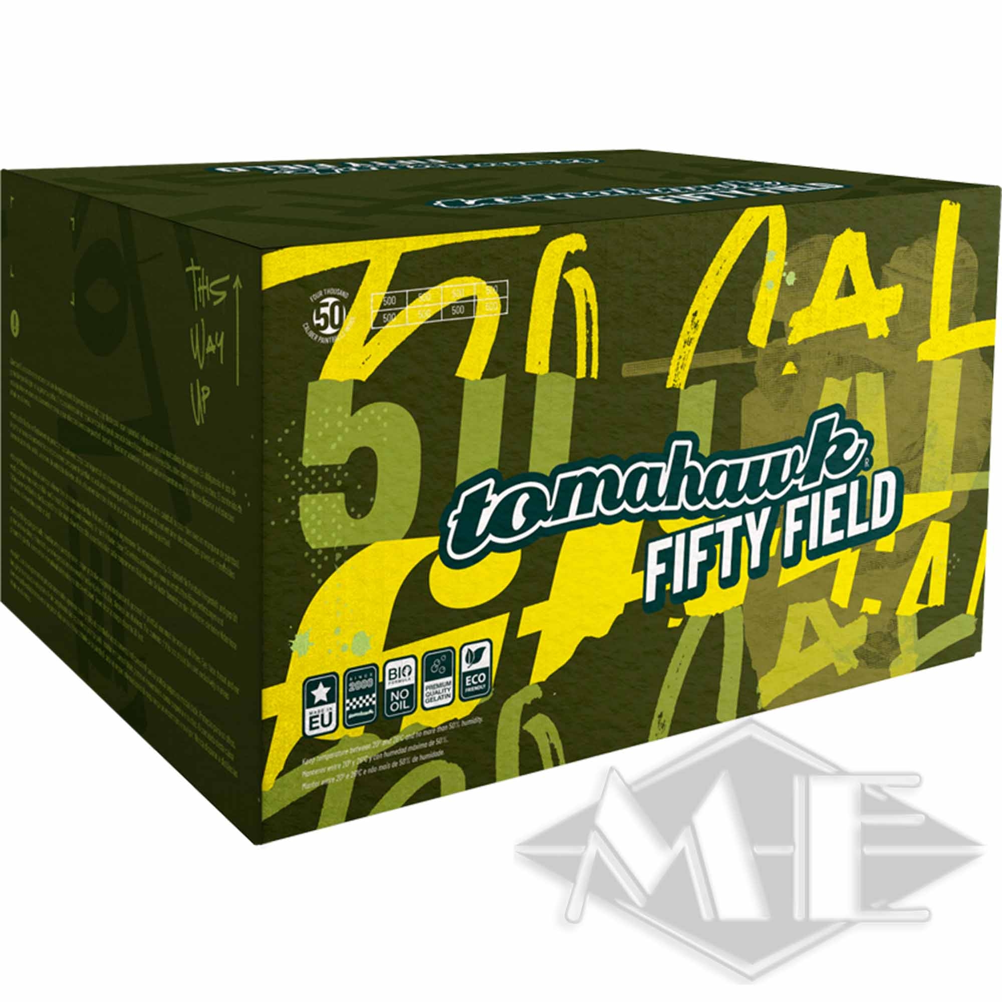 d36ae0f59b87871397c9dcb3c65d27f9253b2dc1 Tomahawk cal.50 "Fifty Field" Paintballs, 4000er Kiste