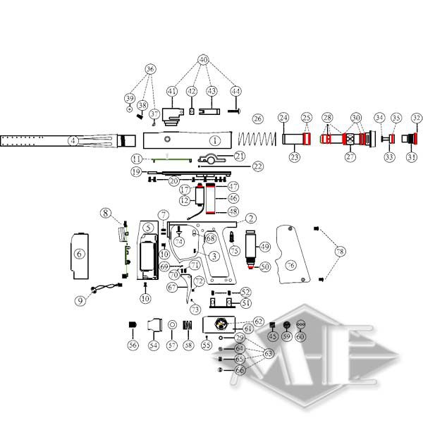Empire Mini Ersatzteil: Griffrahmen, schwarz