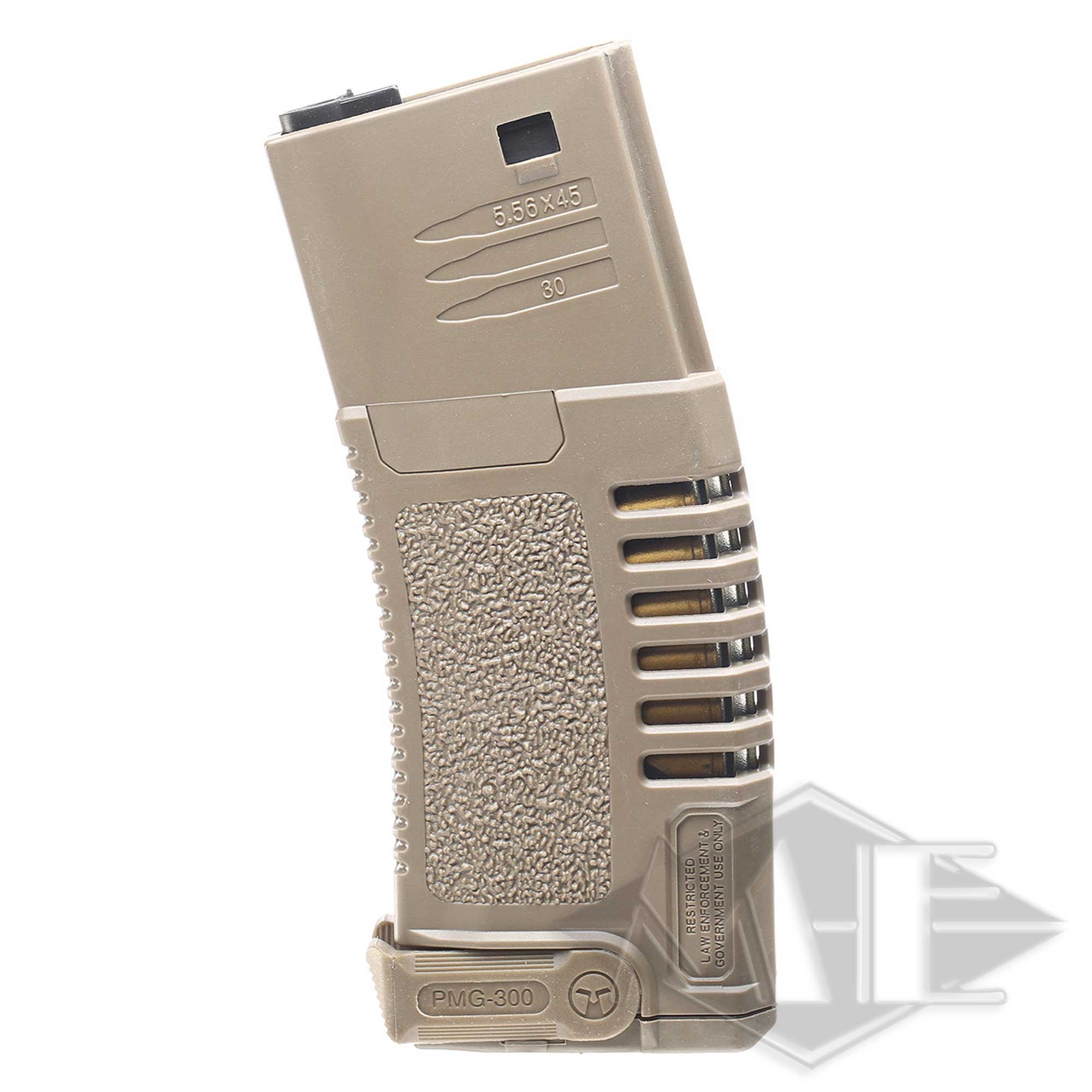 Amoeba Aisoft Magazin für M4 Modelle HiCap 300rds dark earth Leichter, Feuerwaffe, Waffe, Pistole