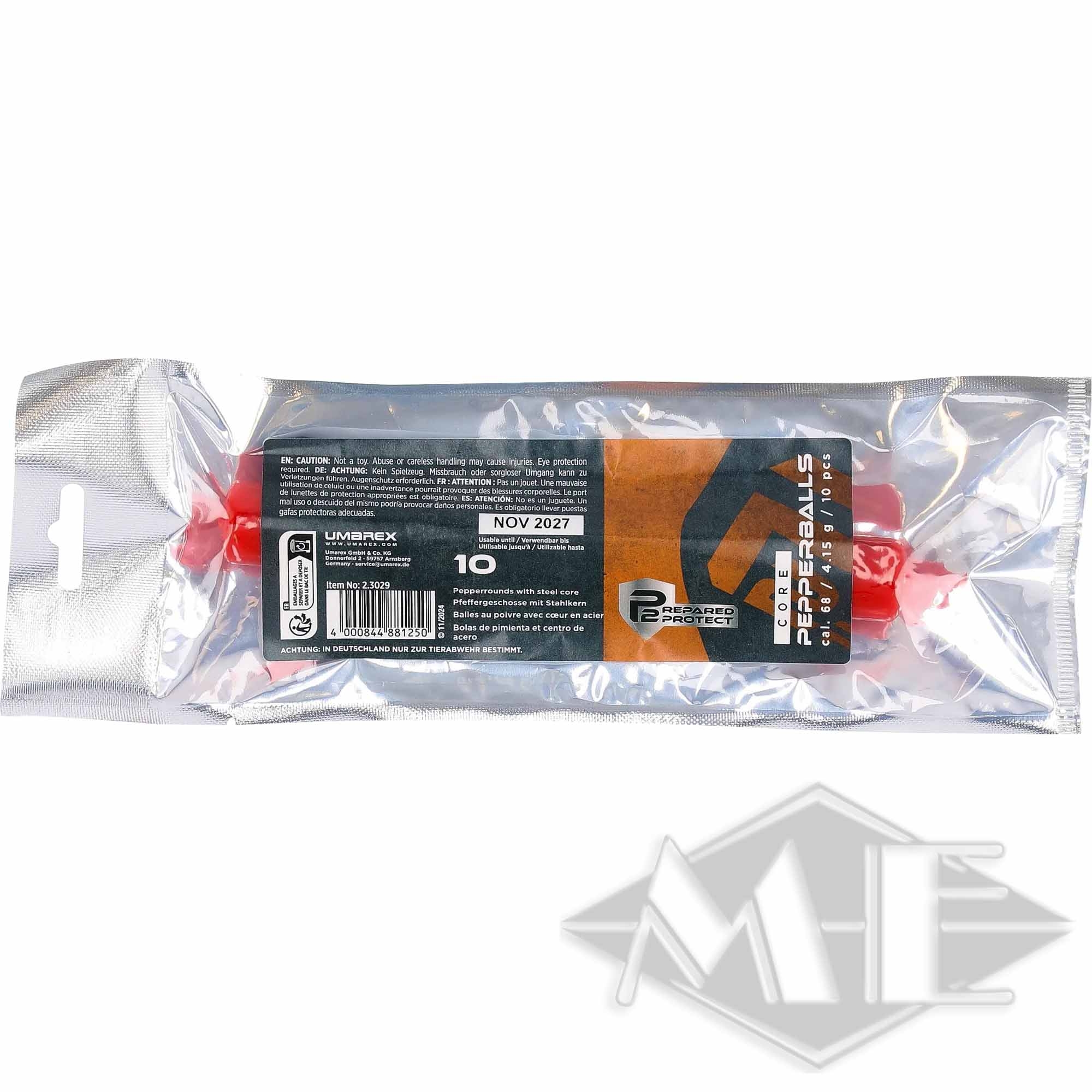 Umarex cal.68 Pfefferbälle "T4E P2P Core Pepper Ball", BLK-RED 10er Röhrchen