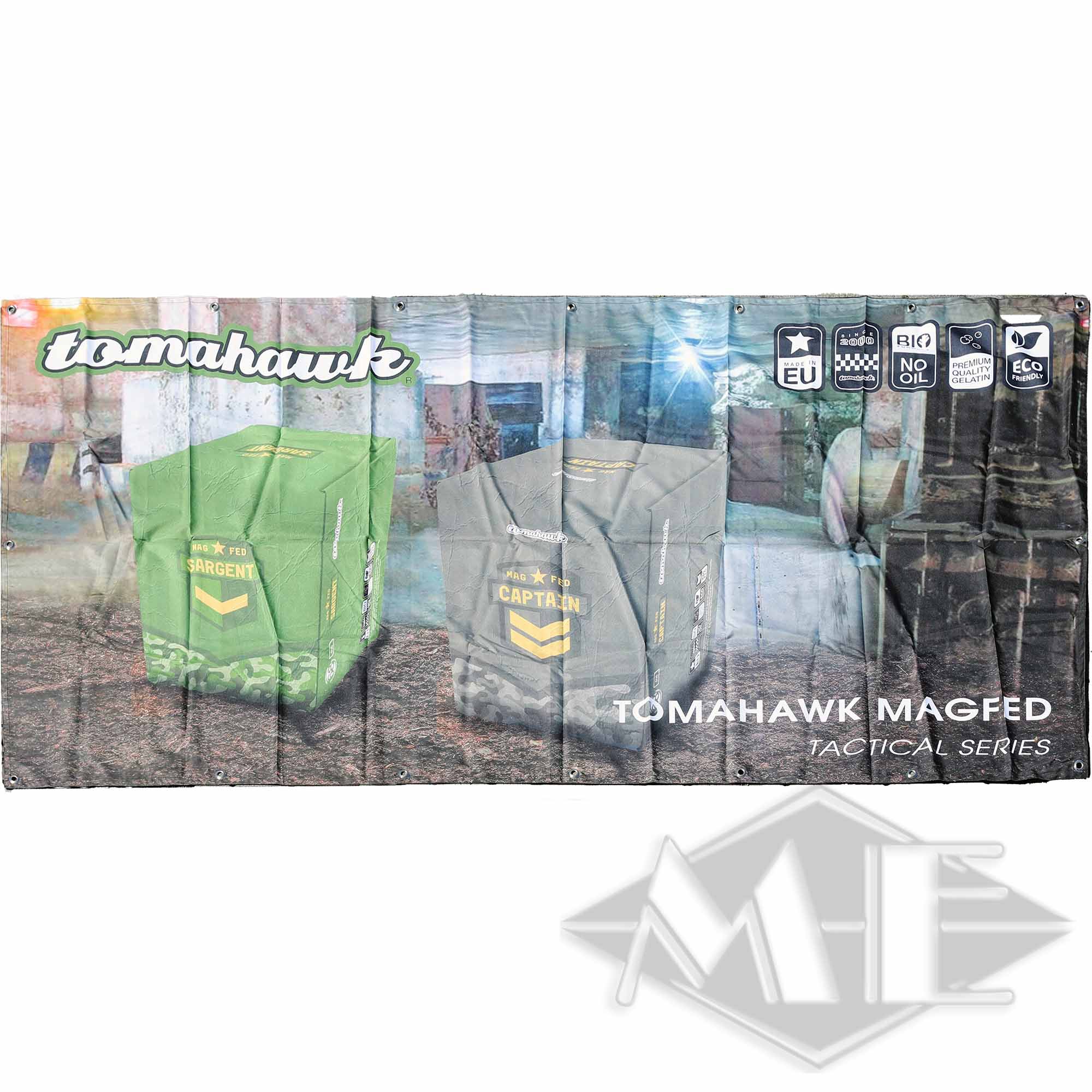 Groß-Banner "Tomahawk Tactical" 292 x 139cm Groß-Banner "Tomahawk Tactical" 292 x 139cm