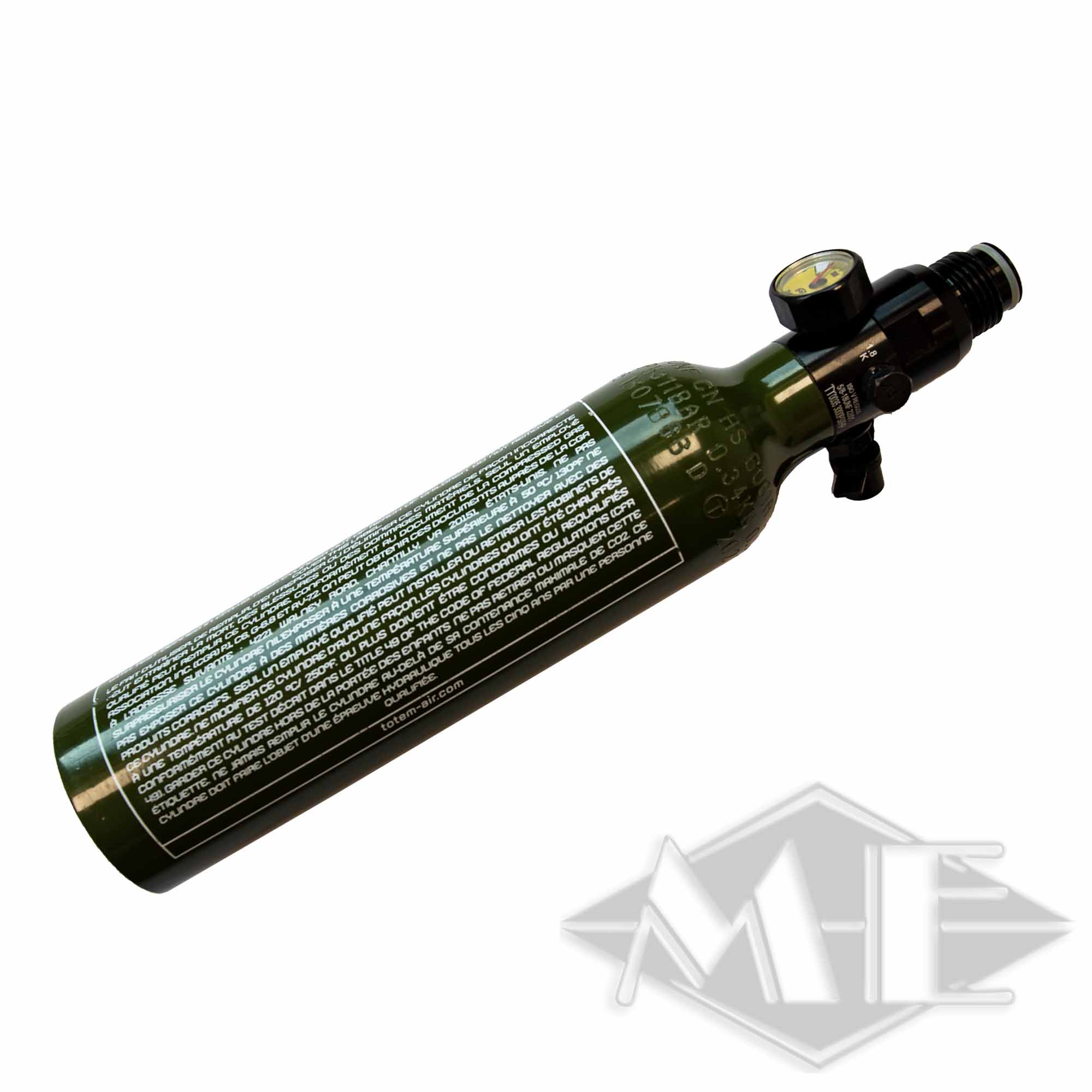 0,21L/13ci Alu Flasche mit 200bar Regulator "Standard-Grün"
