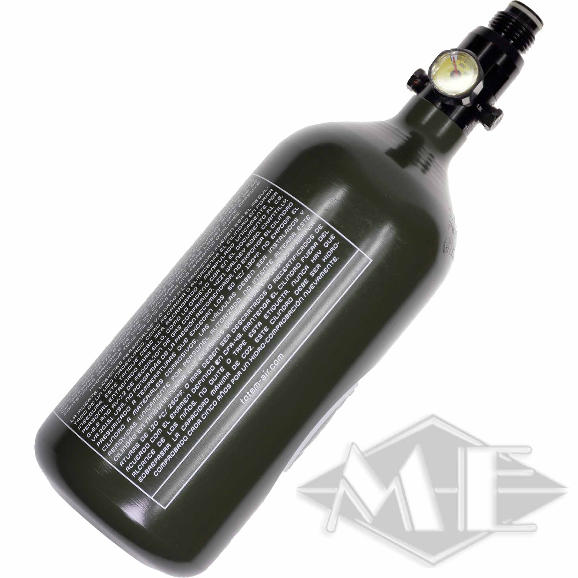 0,8L/48ci Alu Flasche mit 200bar Regulator "Standard"