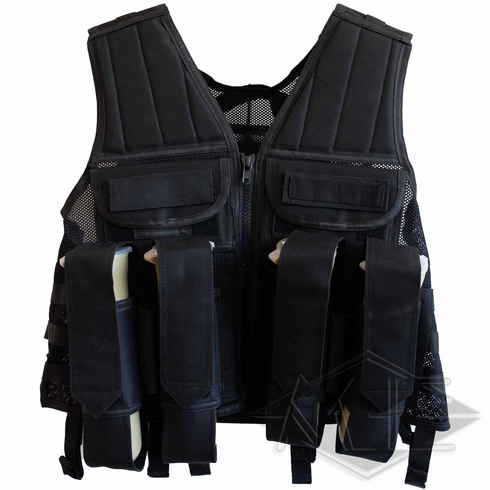 Taktische Weste, schwarz Bekleidung, Rettungsweste, Weste