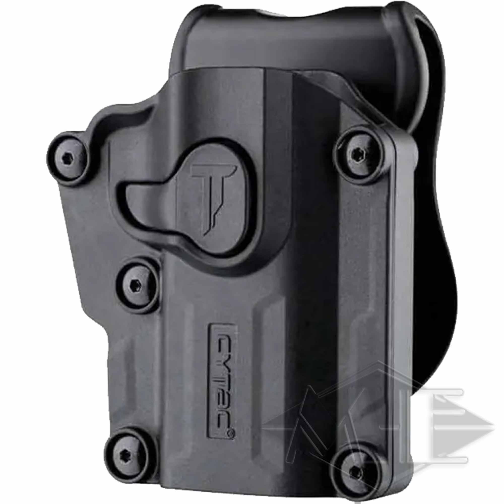 Cytac Mega-fit Universal-Holster für Rechtshänder Schwarz Feuerwaffe, Waffe, Pistole, Handfeuerwaffe