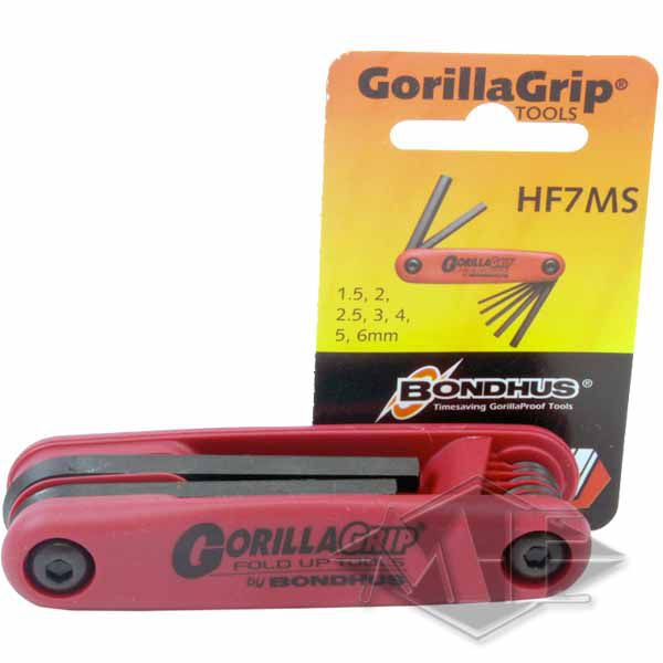 Bondhus GorillaGrip Klapphalter HF7MS, metrisch, 7-teilig