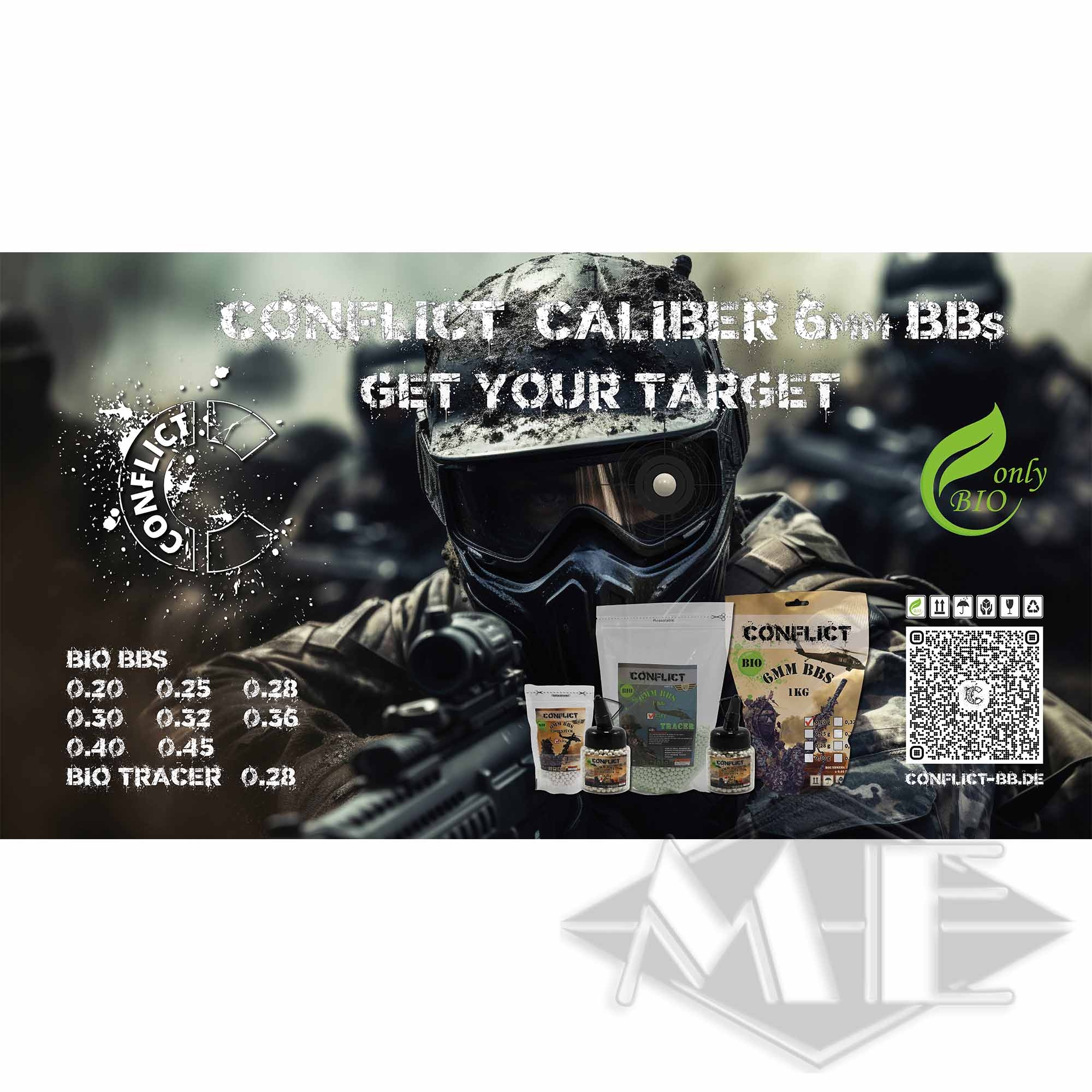 a7a3acc3549b55afd56cad84b3088de85398edc2 Bauzaun-Banner "Conflict Get your Target" 335 x 180 cm